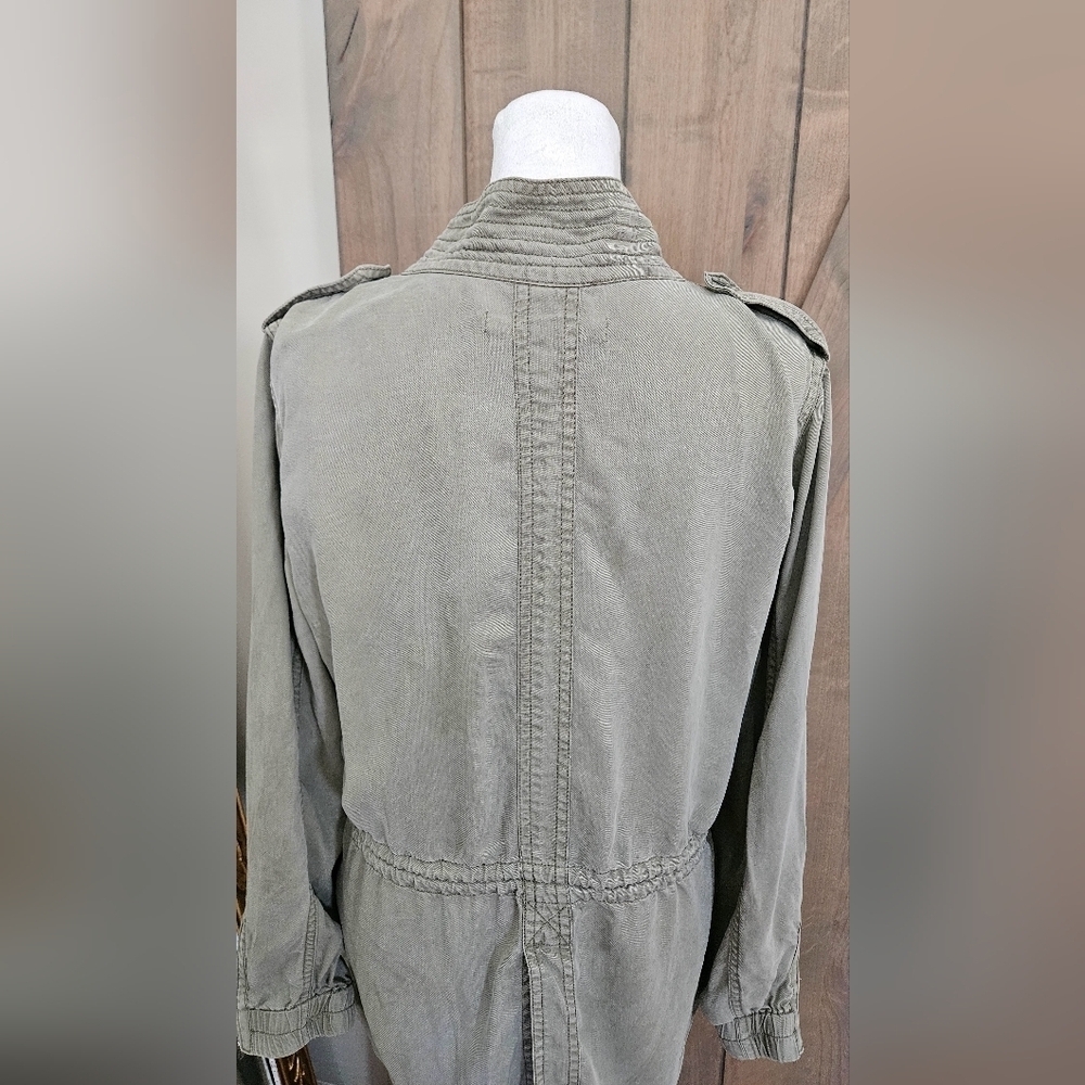Max Jeans 100% Tencel Utility Jacket Light Olive Green Medium - Picture 15 of 15